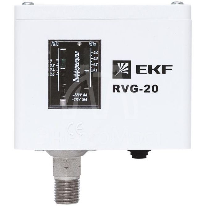 Реле избыточного давления RVG-20-0.6 (0.6МПа) EKF RVG-20-0.6