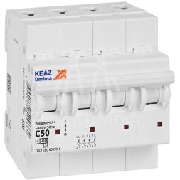 Выключатель автоматический модульный OptiDin BM63-4C50-4.5-УХЛ3 КЭАЗ 326826