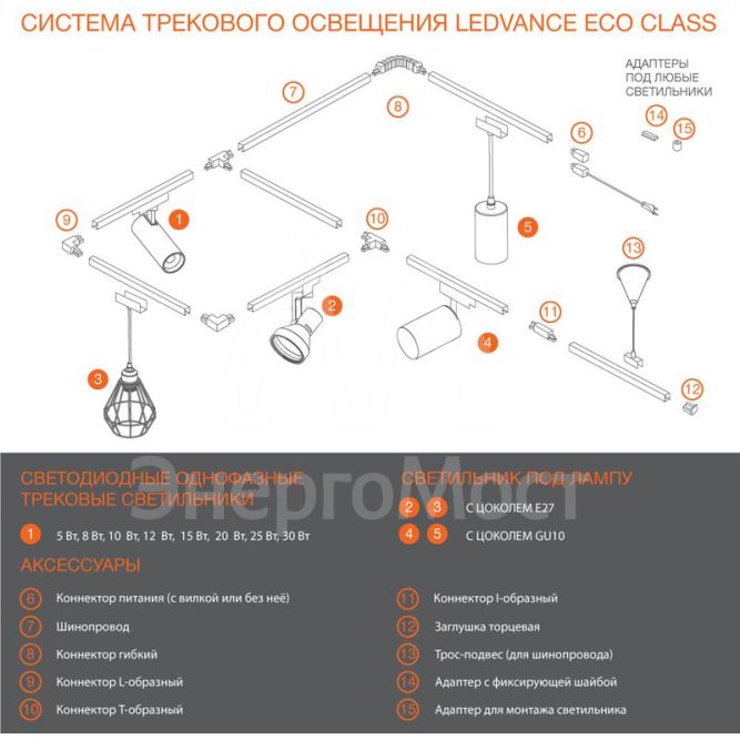 Светильник светодиодный трековый ECO TRACKSP 1PH 25W 840 WTRD 25Вт 2250Лм 4000К IP20 LEDVANCE 4099854233258