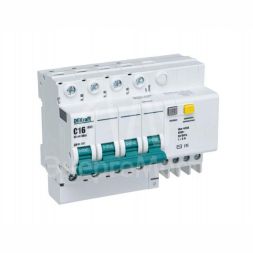 Выключатель автоматический дифференциального тока 4п C 16А 30мА тип AC 4.5кА ДИФ-101 DEKraft 15020DEK