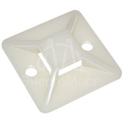 Площадка самоклеящаяся 20х20 под хомуты бел. (уп.100шт) IEK UHP30-20-100