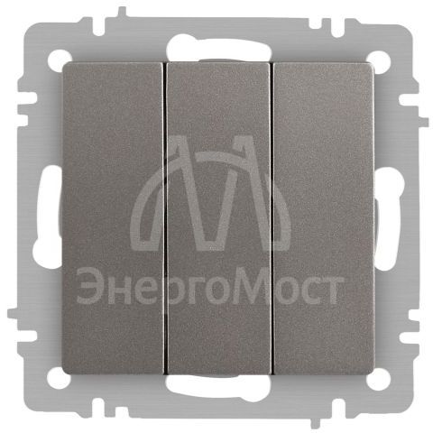 Выключатель 3-кл. СП Accent 6-106-09 10А IP20 250В AL/CU титан Intro Б0063549