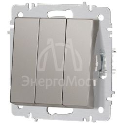 Выключатель 3-кл. СП Accent 6-106-09 10А IP20 250В AL/CU титан Intro Б0063549