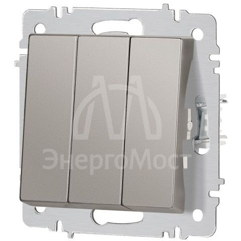 Выключатель 3-кл. СП Accent 6-106-09 10А IP20 250В AL/CU титан Intro Б0063549