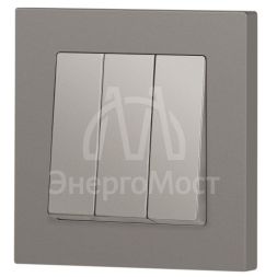 Выключатель 3-кл. СП Accent 6-106-09 10А IP20 250В AL/CU титан Intro Б0063549