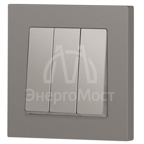 Выключатель 3-кл. СП Accent 6-106-09 10А IP20 250В AL/CU титан Intro Б0063549