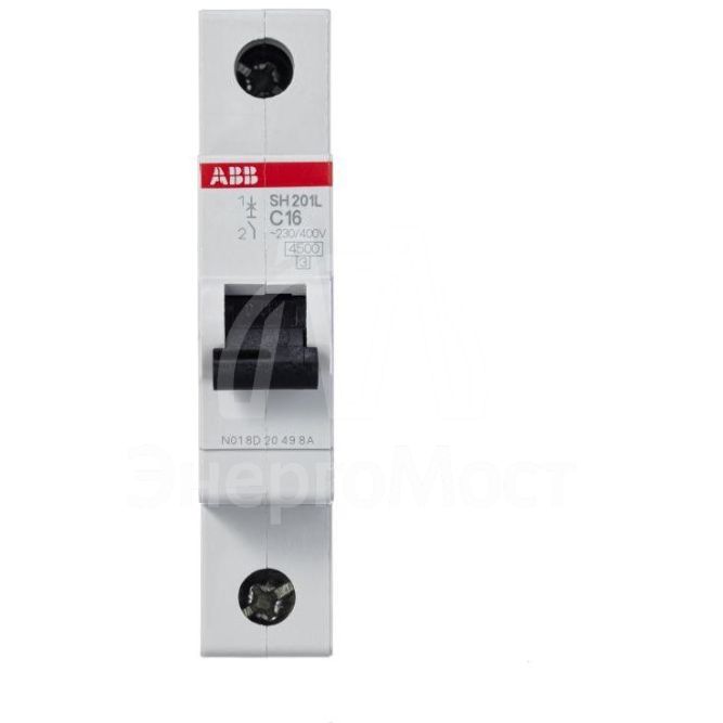 Выключатель автоматический модульный 1п C 16А 4.5кА SH201L C16 ABB 2CDS241001R0164