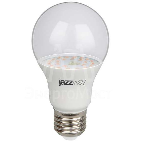 Лампа светодиодная PPG A60 Agro 9Вт грушевидная прозрачная E27 IP20 для растений clear JazzWay 5008946