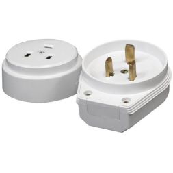 Разъем 1-м ОП РШ-ВШ 32А IP20 250В 2P+PE пластик. бел. PROxima EKF AS-250-O-01