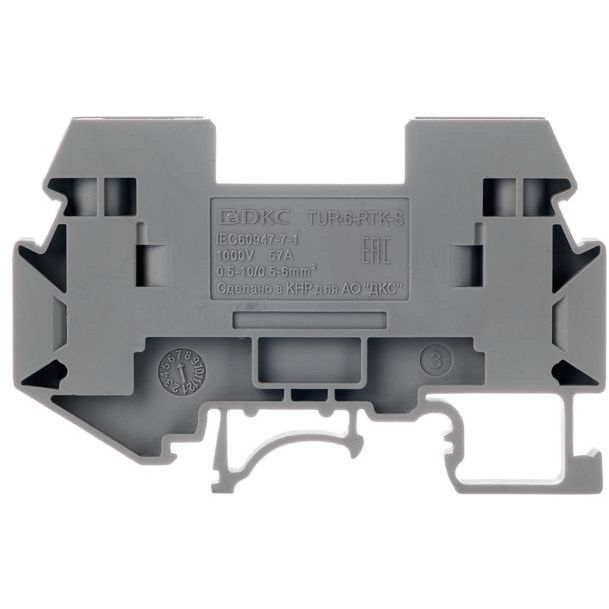 Клемма измерительная винтовой зажим 2 точки подключения 6кв.мм сер. DKC TUR-6-RTK-S