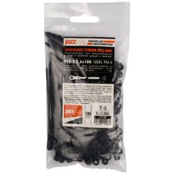 Хомут кабельный PCT-S 3.6х100-100BL 3.6х100 PA6.6 черн.(уп.100шт) JazzWay 5055582