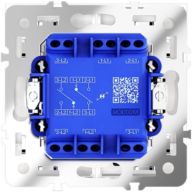 Переключатель проходной 2-кл. СП S70 10А с подсветкой механизм бел. глянцевый Voltum VLS020401