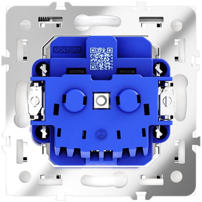 Розетка 1-м СП S70 16А с заземл. защ. шторки + крышка механизм бел. глянцевый Voltum VLS040301