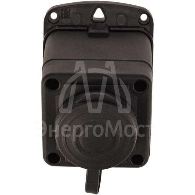 Розетка штепсельная влагозащ. стационарная угловая ОУ 16А IP44 230В 2P+PE каучук PROCONNECT 111-127-4