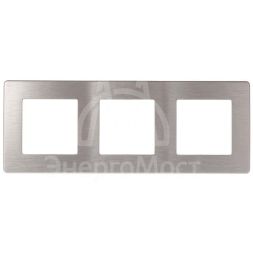 Рамка 3-м 12-5103-03 сатин алюм. Эра Б0052521
