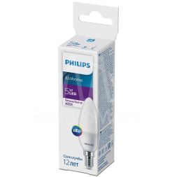 Лампа светодиодная Ecohome LED Candle 5Вт 500лм E14 840 B36 Philips 929002968837