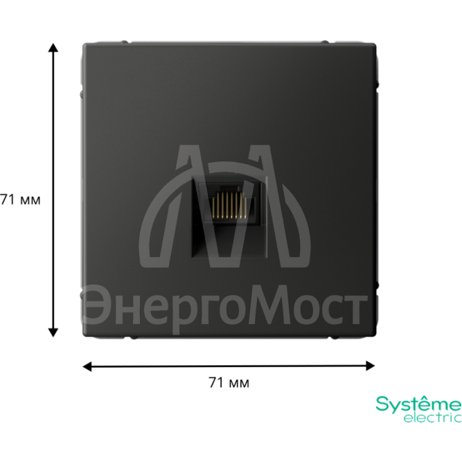 Розетка компьютерная ArtGallery RJ45 кат.5E механизм базальт SE GAL001483