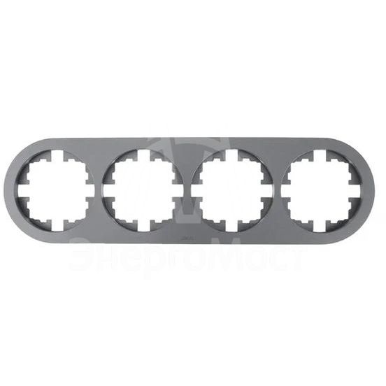 Рамка 4-м OSEN горизонт. круглая сер. матов. LEZARD 744-7400-149