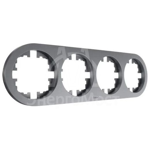 Рамка 4-м OSEN горизонт. круглая сер. матов. LEZARD 744-7400-149