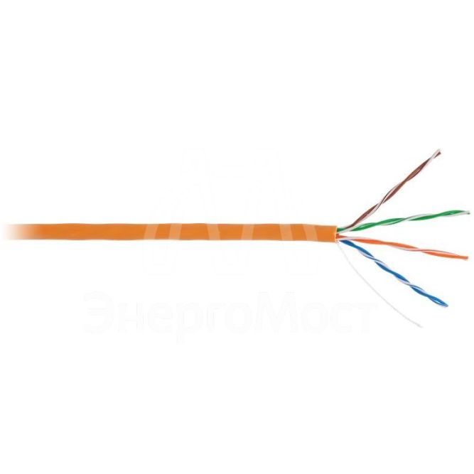 Кабель U/UTP 4 пары кат.5e класс D 100МГц ож BC чистая медь внутр. LSZH нг(B)-HF оранж. (уп.305м) NETLAN EC-UU004-5E-LSZH-OR