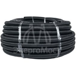 Труба гофрированная ПНД гибкая тяжелая d32мм с протяжкой черн. (уп.50м) PROxima EKF tpnd-32-t
