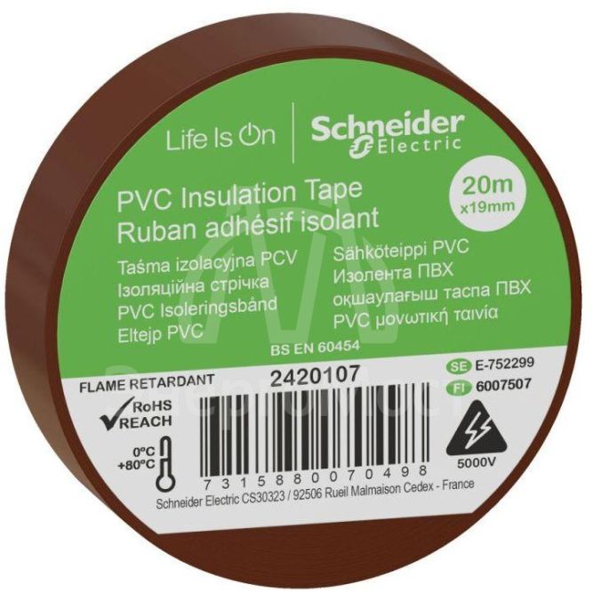 Изолента ПВХ 19мм (рул.20м) кор. SchE 2420107