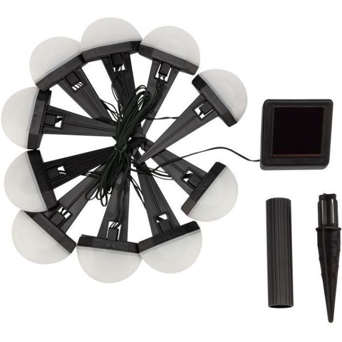 Светильник светодиодный Каскад Взлетная Полоса 3.8м IP65 садовый с выносной солнечн. панелью 2м и аккумулятором монтаж в грунт холод. бел. Lamper 602-244