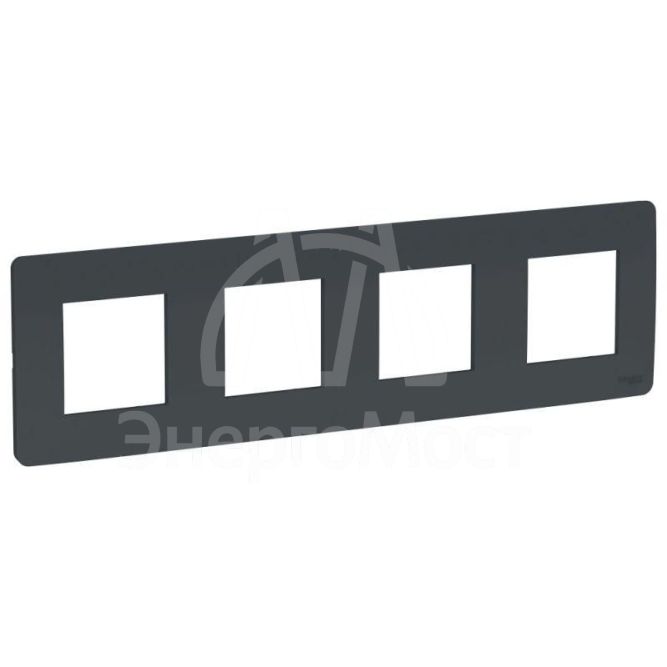 Рамка 4-м UNICA STUDIO антрацит SchE NU200854