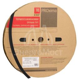 Трубка термоусадочная ТУТ нг 30/15 черн. (уп.50м) EKF tut-30-b