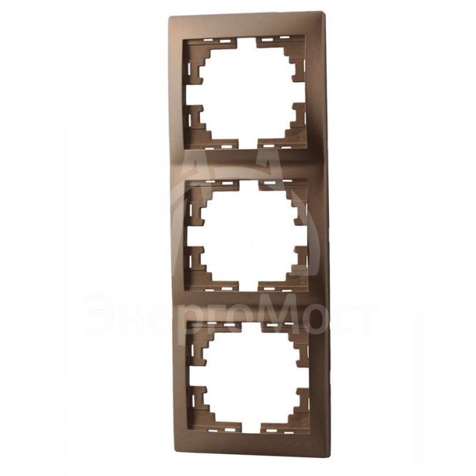 Рамка 3-м Мира верт. свет. корич. LEZARD 701-3100-153