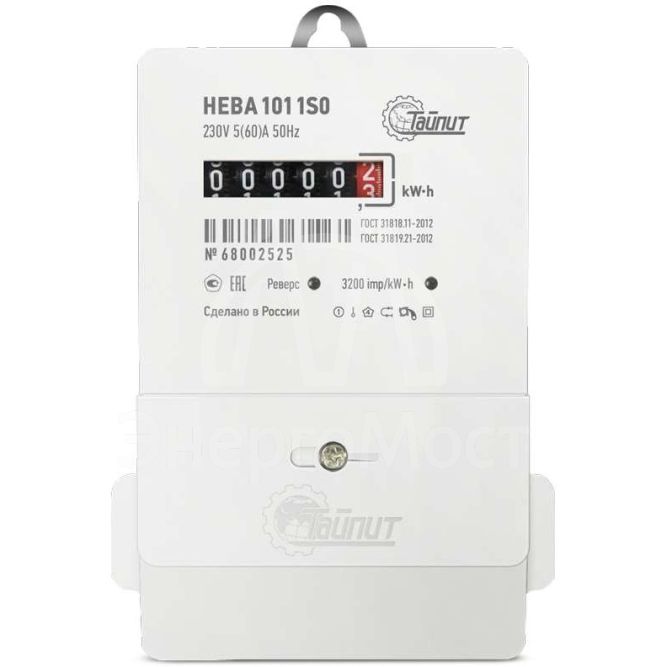 Счетчик НЕВА 101 1S0 5-60А 220В унив. креп. (винт/DIN-рейка) Тайпит 6126180
