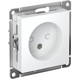 Механизм розетки 1-м СП AtlasDesign 16А без заземл. защ. шторки бел. SchE ATN000149