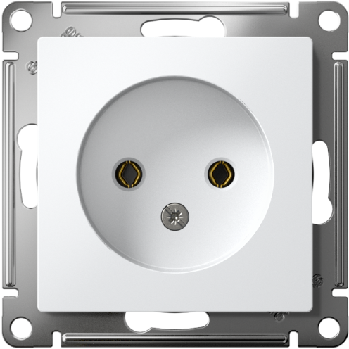 Механизм розетки 1-м СП AtlasDesign 16А без заземл. защ. шторки бел. SchE ATN000149