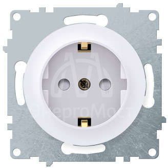 Механизм розетки 1-м СП Florence с заземл. защ. шторки бел. 1E10101300 OneKeyElectro 2172764