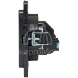 Механизм розетки 1-м СП Стокгольм 10А IP20 без заземл. защ. шторки черн. PROxima EKF EZR10-022-10