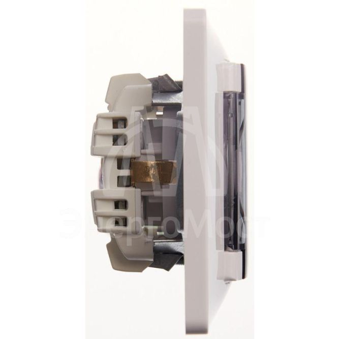 Розетка 1-м СП Glossa 16А IP44 с защ. крышкой защ. шторки с заземл. в сборе бел. SchE GSL000148