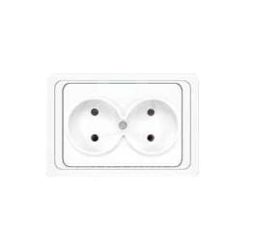 Розетка 2-м СП Валери 16А IP20 бел. Universal В0102