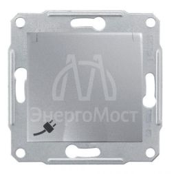 Механизм розетки 1-м СП Sedna с защ. крышкой защ. шторки с заземл. алюм. SchE SDN3100160