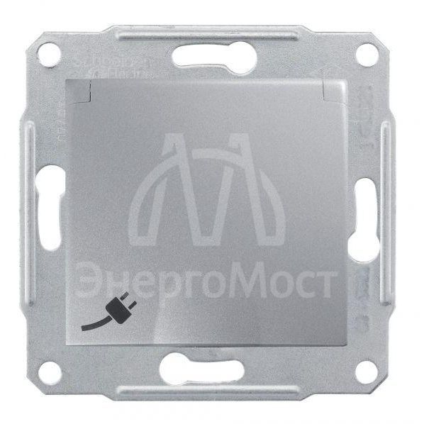 Механизм розетки 1-м СП Sedna с защ. крышкой защ. шторки с заземл. алюм. SchE SDN3100160