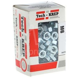 Гайка DIN934 шестигранная М6 оцинк. (уп.200шт) Tech-KREP 105247