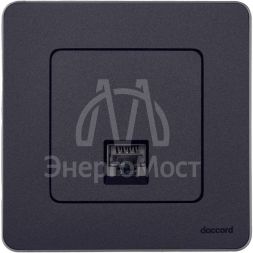 Розетка компьютерная Inspiria RJ45 кат.5E UTP антрацит Leg 673828