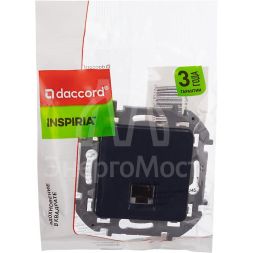 Розетка компьютерная Inspiria RJ45 кат.5E UTP антрацит Leg 673828