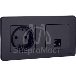 Розетка компьютерная Inspiria RJ45 кат.5E UTP антрацит Leg 673828