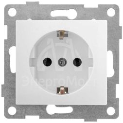 Розетка 1-м СП Bravo 16А 250В с заземл. защ. шторки механизм бел. GUSI С10Р4-001