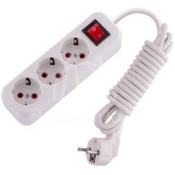 Удлинитель 3х3м с заземл. 16А IP20 с выкл. LEZARD 720-0303-302