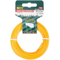 Леска для садовых триммеров &amp;quot;Квадрат&amp;quot; 2.5ммх15м FIT 78006