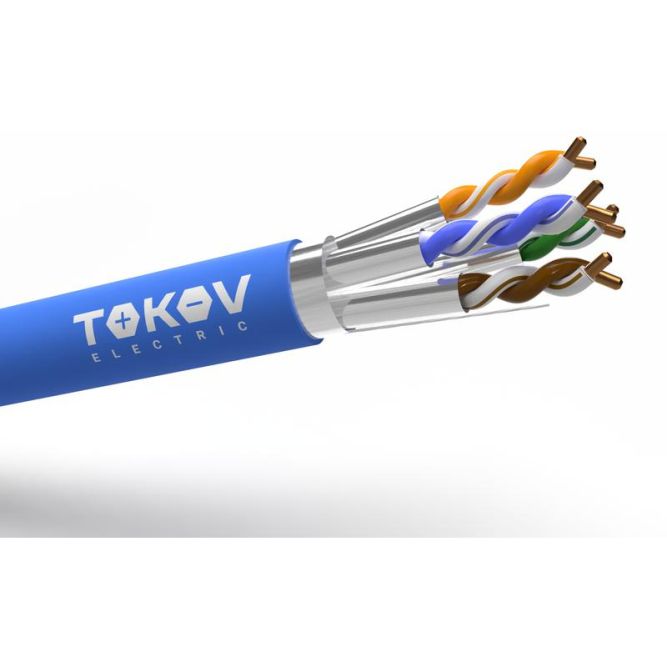 Кабель витая пара S/FTP 4х2х23AWG(0.57мм) кат.6A нг(А)-HF (LSZH) indoor Fluke Tested 305м (м) PRO TOKOV ELECTRIC TKP-C08-SF-42-6A-305-LSZH