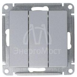 Механизм выключателя 3-кл. СП AtlasDesign 10А IP20 (сх. 1+1+1) 10AX алюм. SchE ATN000331