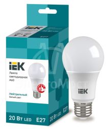 Лампа светодиодная ECO A60 20Вт грушевидная 230В 4000К E27 IEK LLE-A60-20-230-40-E27