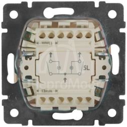 Механизм выключателя 2-кл. СП Valena 10А IP31 250В с зел. подсветкой сл. кость Leg 774328